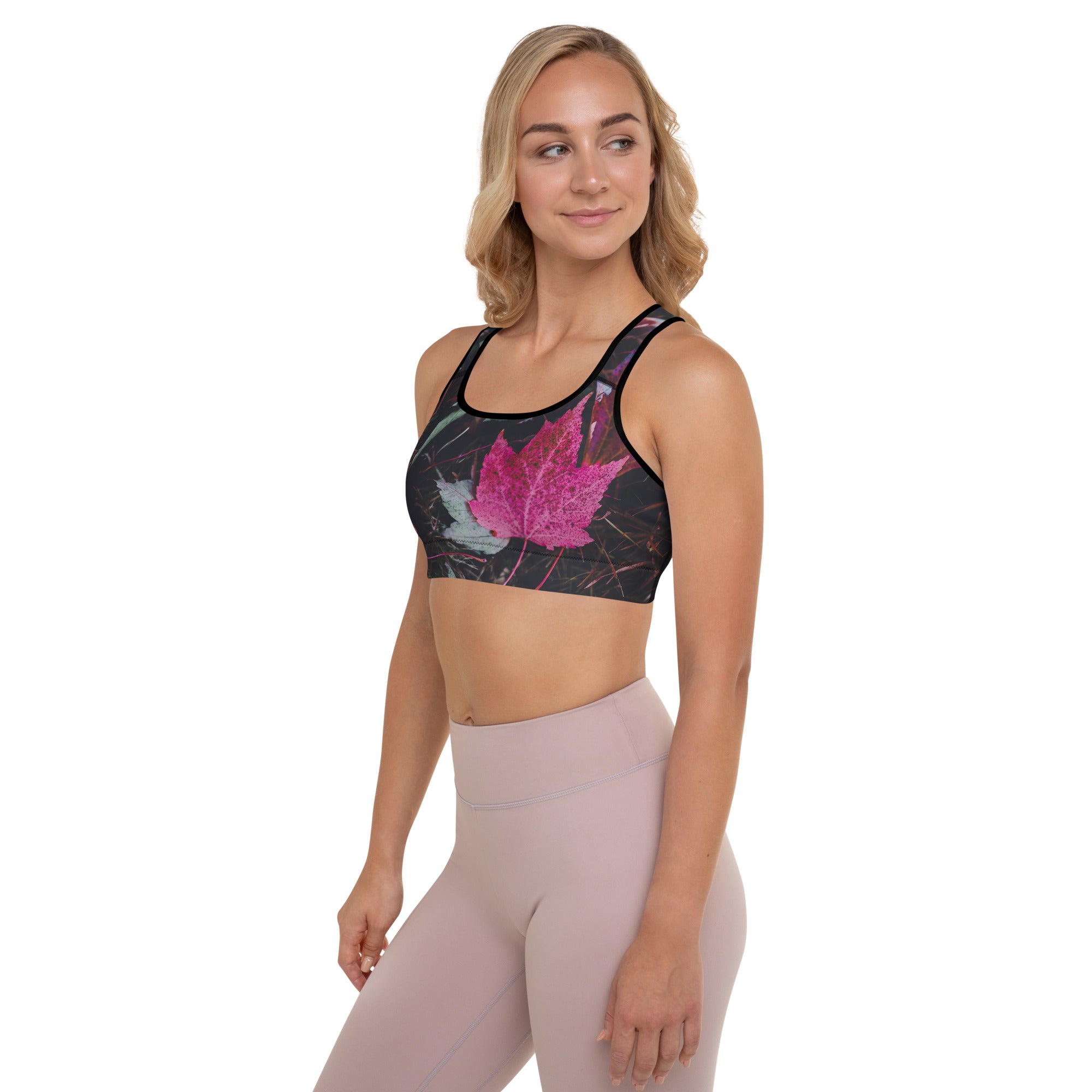 Sports Bra- Fall Design. Activewear Bra. Yoga or Gym Top. "PurpleAutumn" by WickedYo.